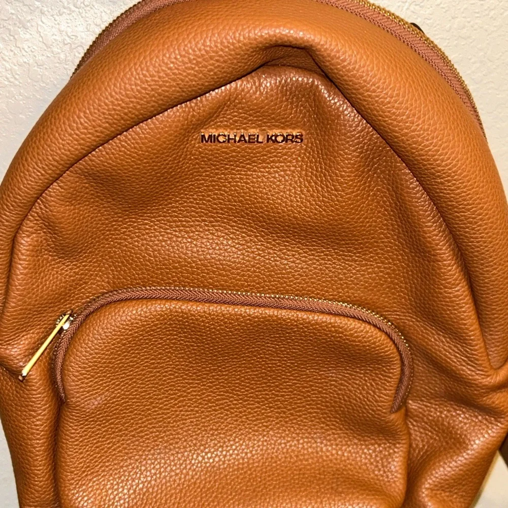 Michael Kors Tan Leather Daypack with Gold Hardware
